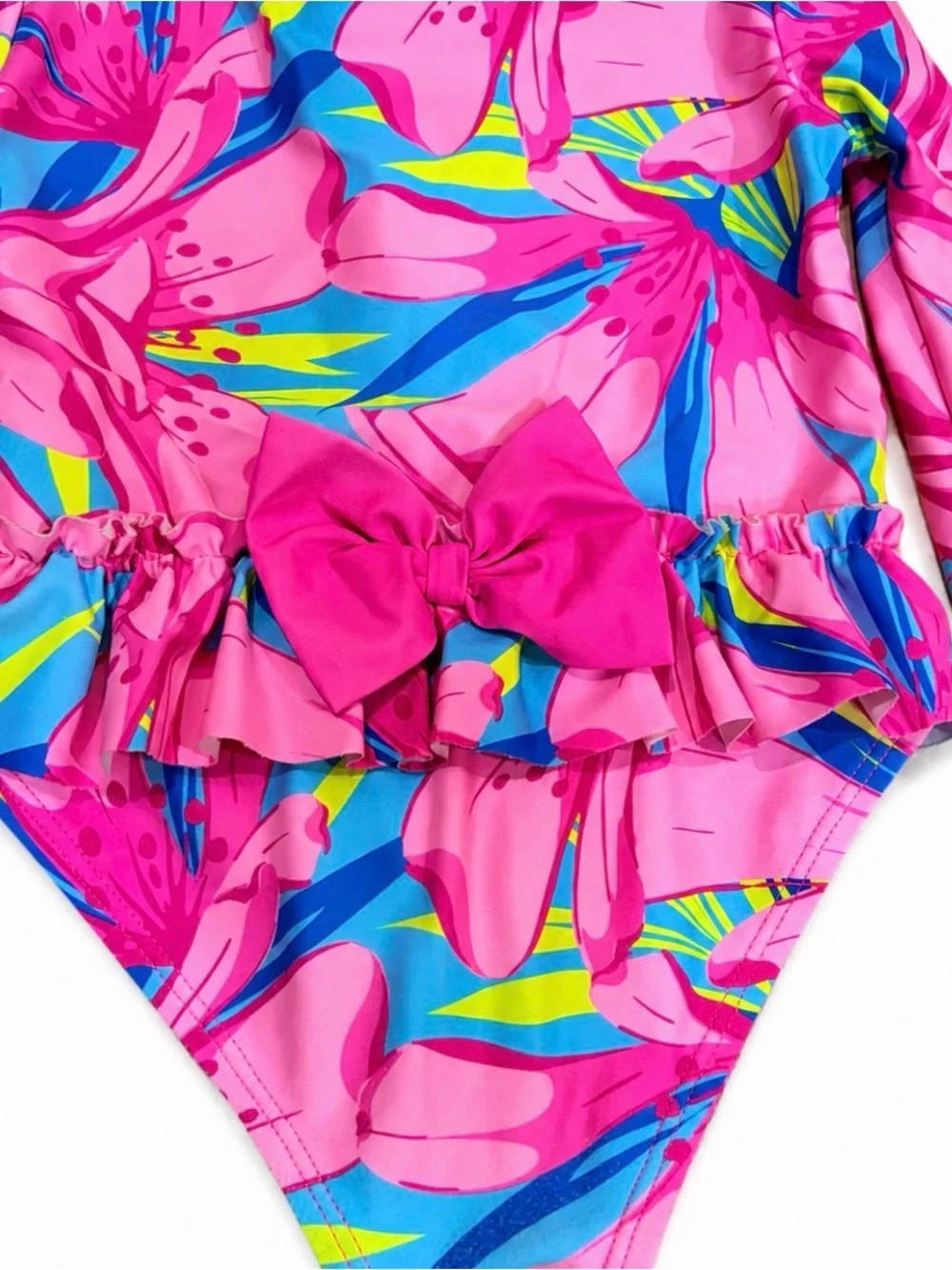Tommy Bahama Baby Girl 24M Floral Rash Guard Swimsuit Set Hat UPF 50+ Ruffle Bow